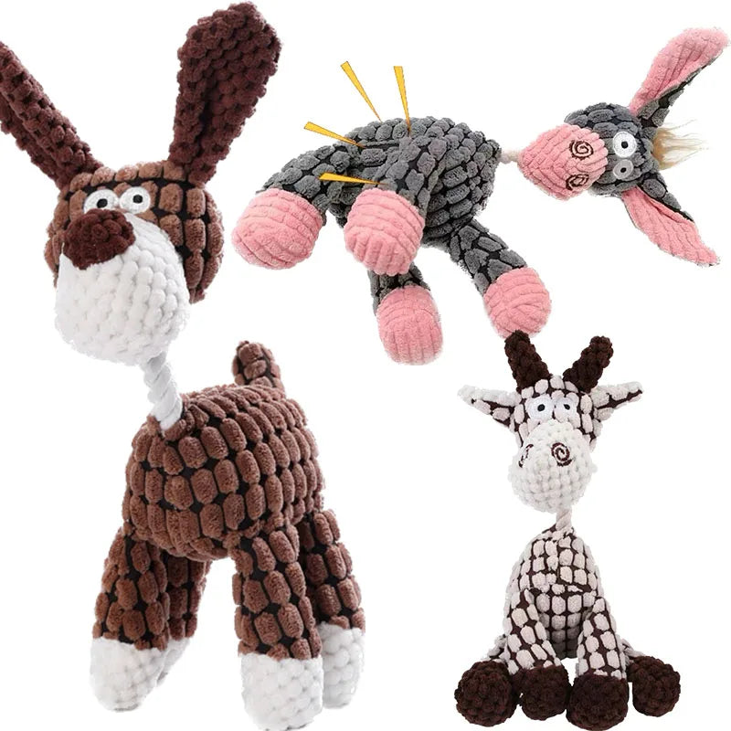 Plush Squeaky Donkey Dog Toy – Durable Chew & Training Toy