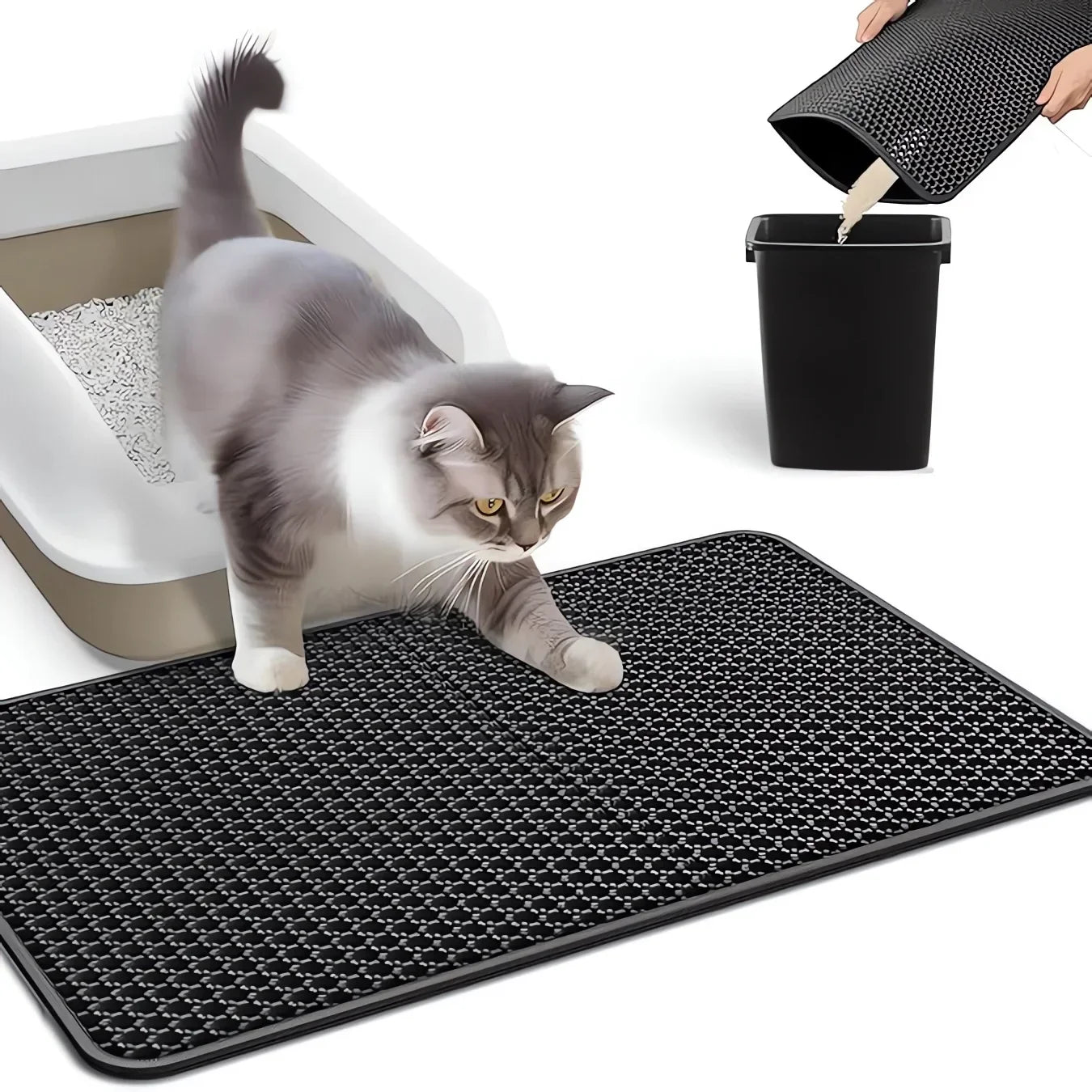 Waterproof Double-Layer Cat Litter Mat – Non-Slip & Washable